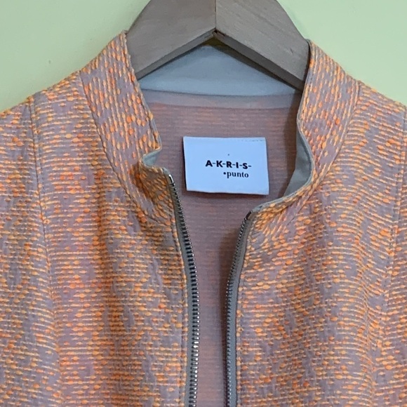 Akris Punto | Orange Zip Front Lined Pocket Fit & Flare Midi Sleeveless Dress 10 - Picture 6 of 17